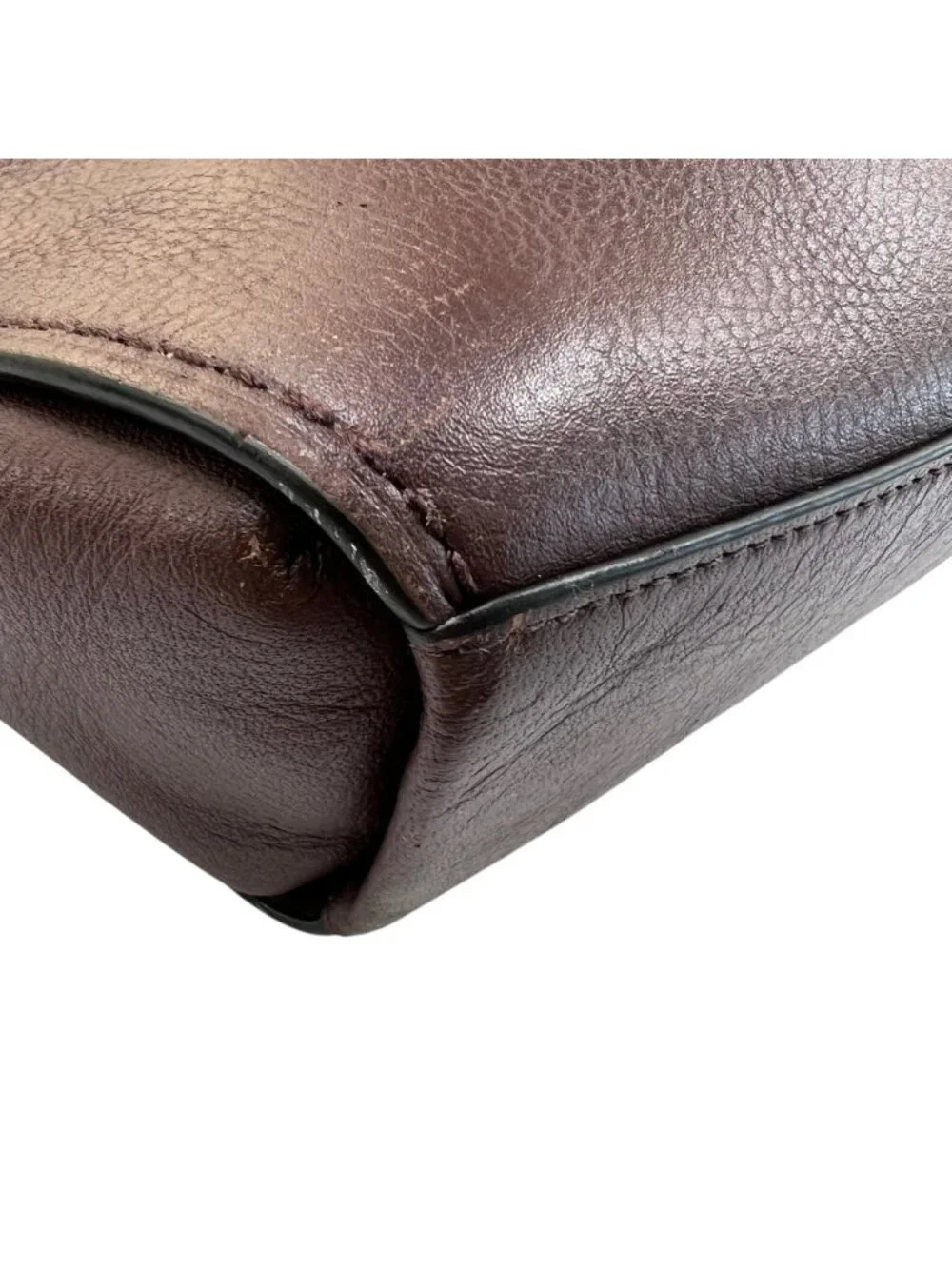 Coach Dufflette Mahogany Brown Pebbled Leather Shoulder/Crossbody Bag